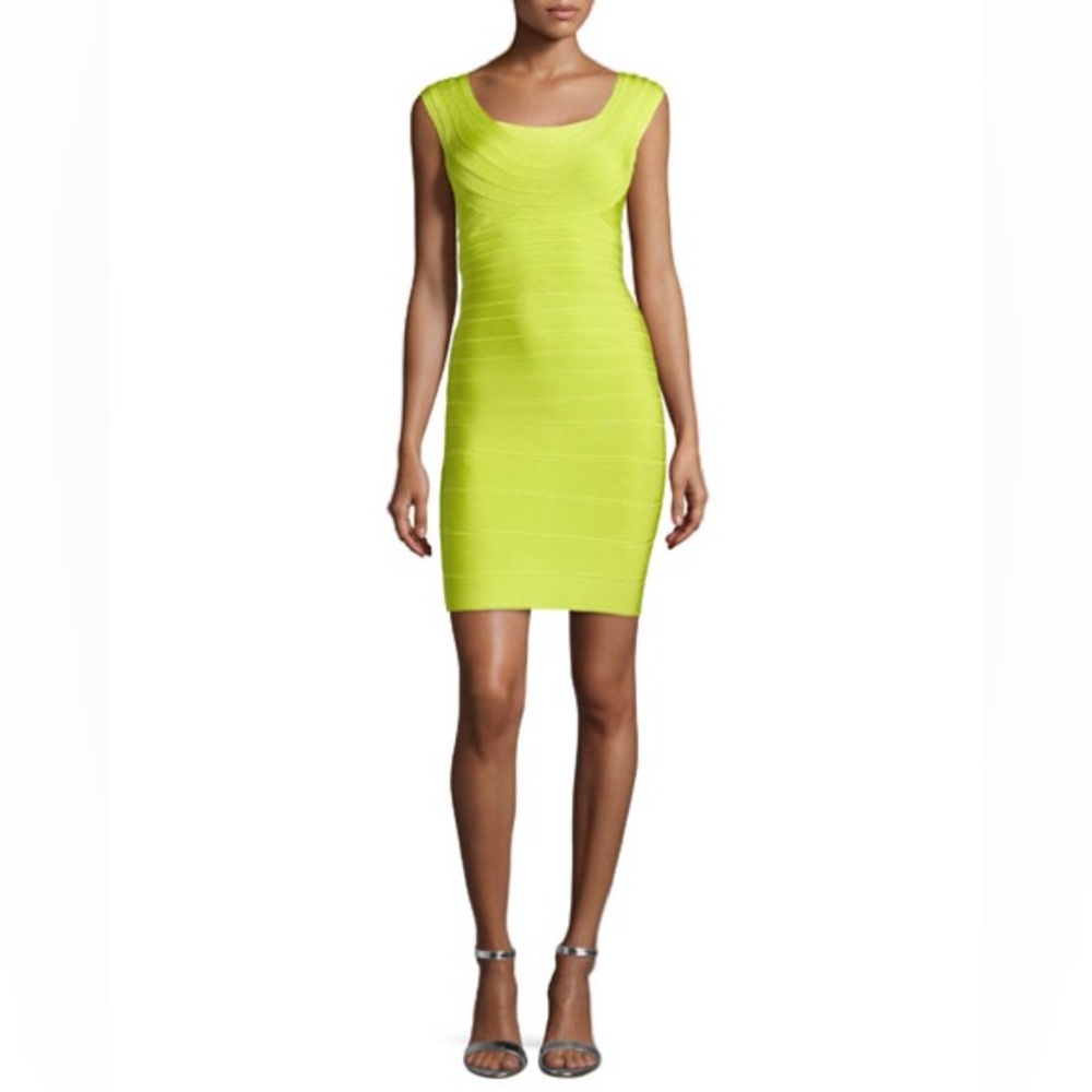 Lime Herve Leger cocktail dress